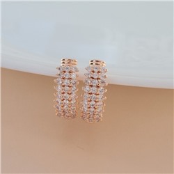 Серьги дорожка ювелирная бижутерия коллекция "Дубай", покрытие позолота, вставка: фианиты, цвет: прозрачный, арт.213.601