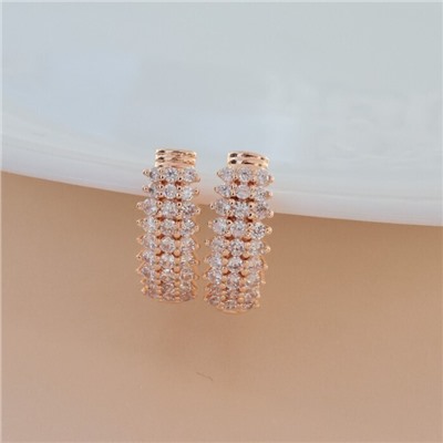 Серьги дорожка ювелирная бижутерия коллекция "Дубай", покрытие позолота, вставка: фианиты, цвет: прозрачный, арт.213.601