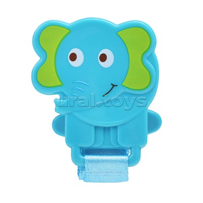 Соска-пустышка силиконовая классическая, нагубник-бабочка, с прищепкой "Африка" ассорти, 0+