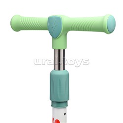 Самокат 3-х. кол., колеса световые PU, зеленый, в коробке