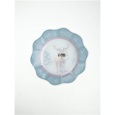 Тарелка новогодняя плоская «Лесная сказка», d=23 см