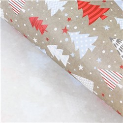 Бумага упаковочная крафтовая «Новогодний узор», 50×70 см