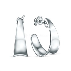 Серьги-пусеты из серебра родированные С-7569р