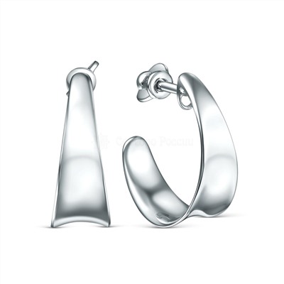 Серьги-пусеты из серебра родированные С-7569р