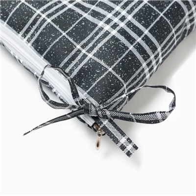 Подушка на стул Этель «Клетка» цв.черный, 40×40 см, 100% п/э