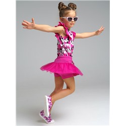 Комплект трикотажный для девочек: фуфайка (футболка), шорты