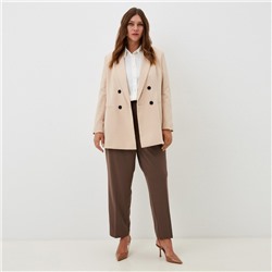 Пиджак женский двубортный MIST plus-size, размер 52, бежевый