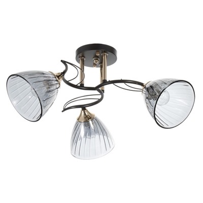 Светильник потолочный BayerLux «Сальма», люстра 3хЕ27, 40 Вт, чёрный, 54×54×24 см