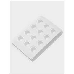 Форма для муссовых десертов и выпечки Доляна «Бабл», 29×18×3 см, 12 ячеек (5×4.5 см), силикон, белая