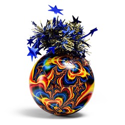 Шар пластиковый 85мм"Калейдоскоп" (сине-красно-желтый) (36)