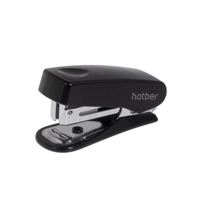 Степлер 10 на 12 листов мини "Джентл" черный с антистепленром (085958) Хатбер