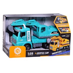 Машина "Автокран" с ковшом, на батарейках, в коробке