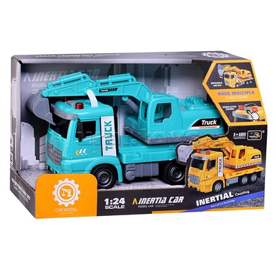 Машина "Автокран" с ковшом, на батарейках, в коробке