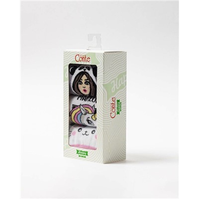 Классические CONTE ELEGANT HAPPY (3 пары в коробке) Хлопковые носки