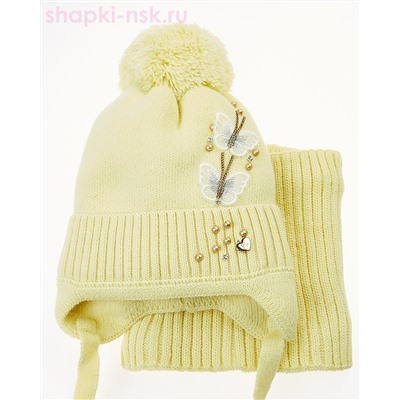 02-56-S Комплект для девочки (шапка+снуд) (48-50)