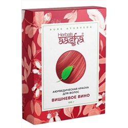 Aasha Herbals Аюрведическая краска для волос, вишневое вино, 100 г KRISTALLER, 1108122