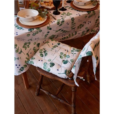 Подушка на стул «Доляна» Eucalyptus, 42×42×7 см, белая