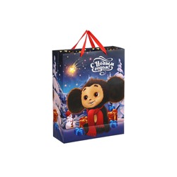 Пакет новогодний подарочный «С Новым годом!», 31×40×11.5 см, упаковка, Чебурашка