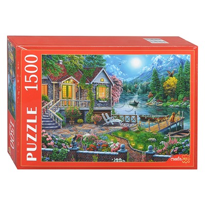 Пазлы 1500 "Домик у лунного озера"