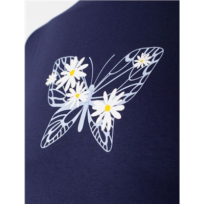 Футболка с принтом свободная эластичная из премиального хлопка