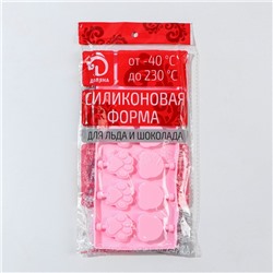Форма для леденцов Доляна «Мишка», силикон, 25×10.5×1 см, 12 ячеек (3×3.3 см), с палочками, МИКС