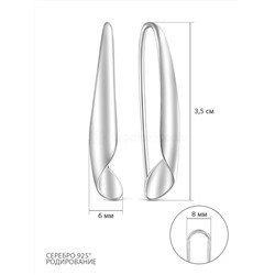 Серьги петли из серебра родированные 925 пробы С50116р