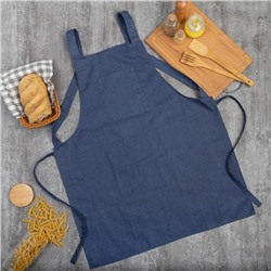 Фартук «Этель. Стиль», синий, 60×75 см, 60% п/э, 20% хлопок, 20% лён