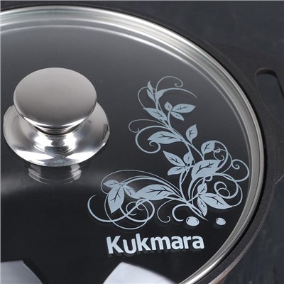 Кастрюля KUKMARA «Традиция», 3 л, 22×12.5 см, антипригарное покрытие, литой алюминий, чёрная