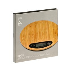 Весы кухонные Luazon LVE-029 «Бамбук», электронные, до 5 кг