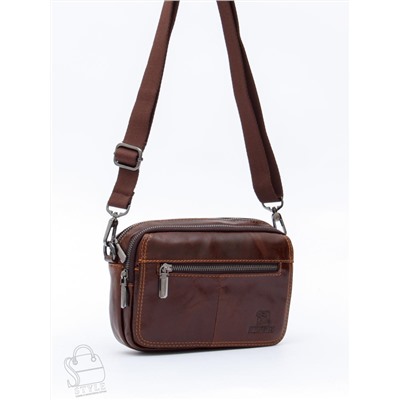 Сумка мужская кожаная 8615S brown Fuxhiniao в Новосибирске