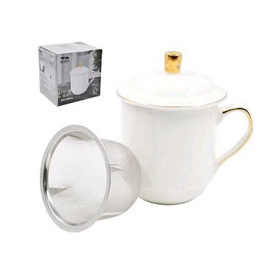 Кружка для заварки 300мл с метал.ситом под/упак фрф ПЛОМБИР GM18-GL