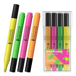 Набор текстовыделителей 4цв Visioline V-17 light Neon (желтый, зеленый, розовый,оранжевый) 63560 ErichKrause