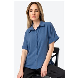 Женская рубашка с коротким рукавом из ткани-жатка Happyfox