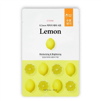 ETUDE Тканевая маска с экстрактом лимона / 0.2 Therapy Air Mask Lemon, 20 мл 20003
