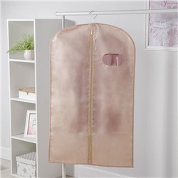 Чехол для одежды с окном, 60×120 см, спанбонд, бежевый