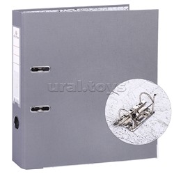 Папка с арочным механизмом A4 50 мм PP разобранная, металлическая окантовка, запечатка форзаца, наварной карман с этикеткой, серая