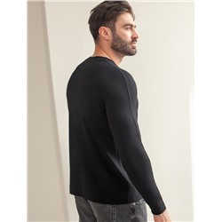 Лонгслив с воротником на пуговицах и декоративными швами из премиального хлопка с эластаном