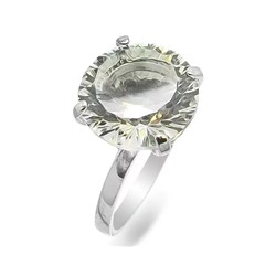 Кольцо из серебра горный хрусталь, К666