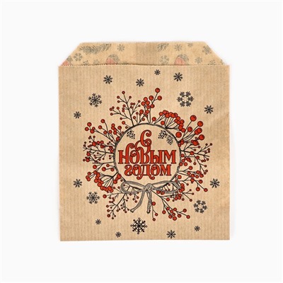 Конверт для сладостей, крафт, «С Новым годом», 14×16 см