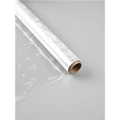 Плёнка глянцевая прозрачная «С днём рождения», 0.6×10 м