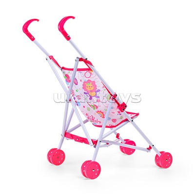 Коляска для кукол трость, прогулочная, цвет розовый