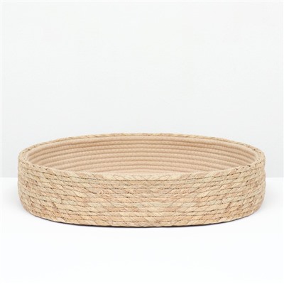 Экологичный лежак для животных (хлопок+рогоз), 45×37×16 см, вес до 25 кг, бежевый