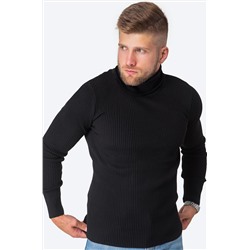 Мужской свитер в рубчик с высоким воротом Happyfox