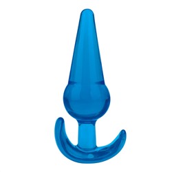 Голубая анальная пробка конической формы Medium Tapered Butt Plug - 12,7 см.