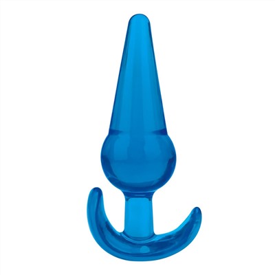 Голубая анальная пробка конической формы Medium Tapered Butt Plug - 12,7 см.