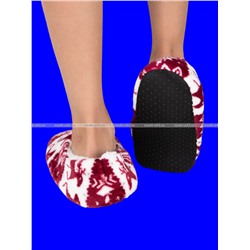 6 ПАР - Носки-тапочки внутри с мехом "Снежинки" женские