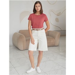 Базовая футболка полуприлегающая из премиального хлопка с эластаном