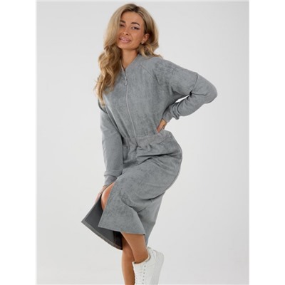 Платье П-049 (футер варёнка) (Серый)