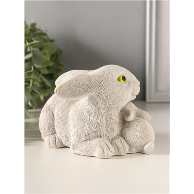 Фигурка гипс «Кролики пасхальные», 10×10×18 см, серый