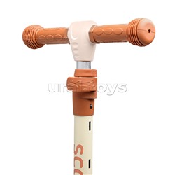 Самокат 3-х кол., PU, цвет коричневый